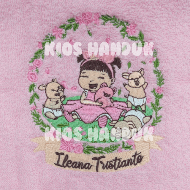 Handuk bordir custom souvenir ulang tahun anak